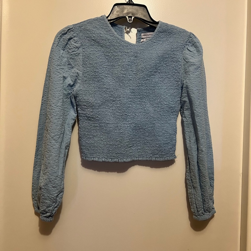 Women's Blue Textured Top